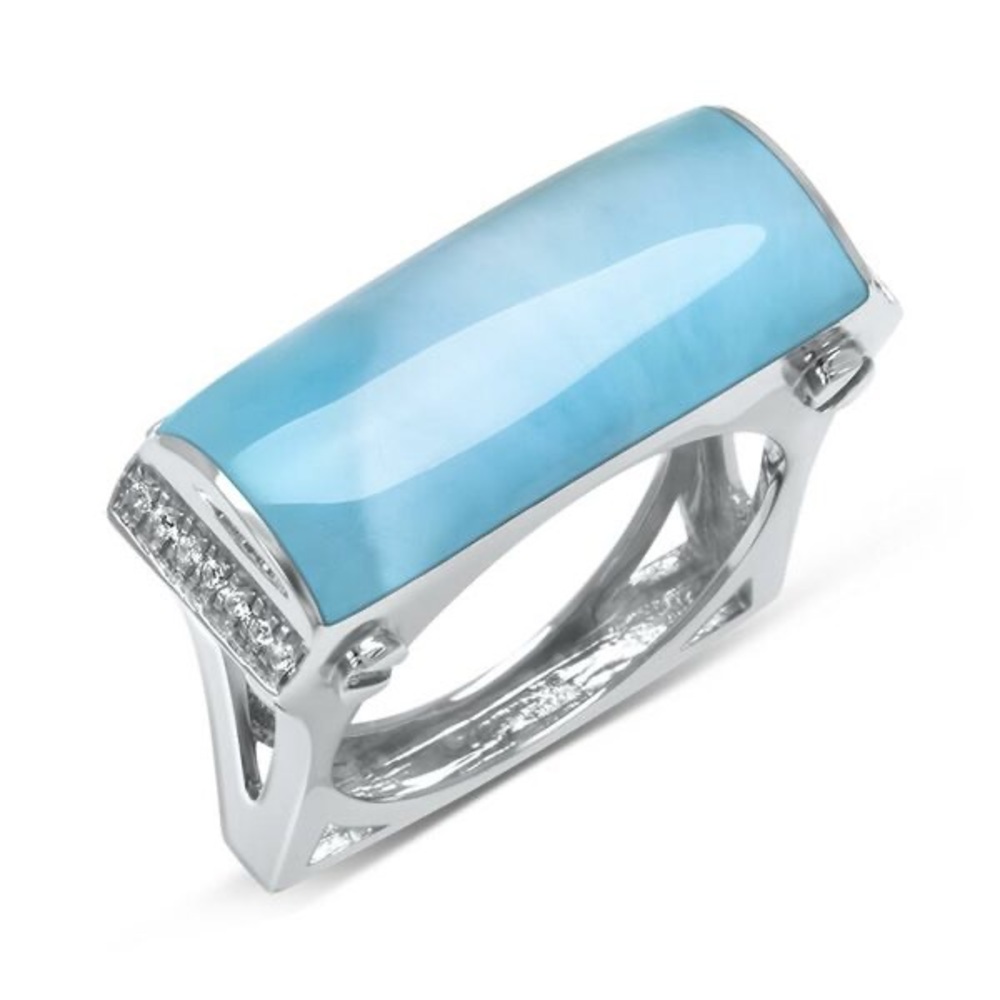 MarahLago Essence Larimar Ring With White Sapphire - Retired